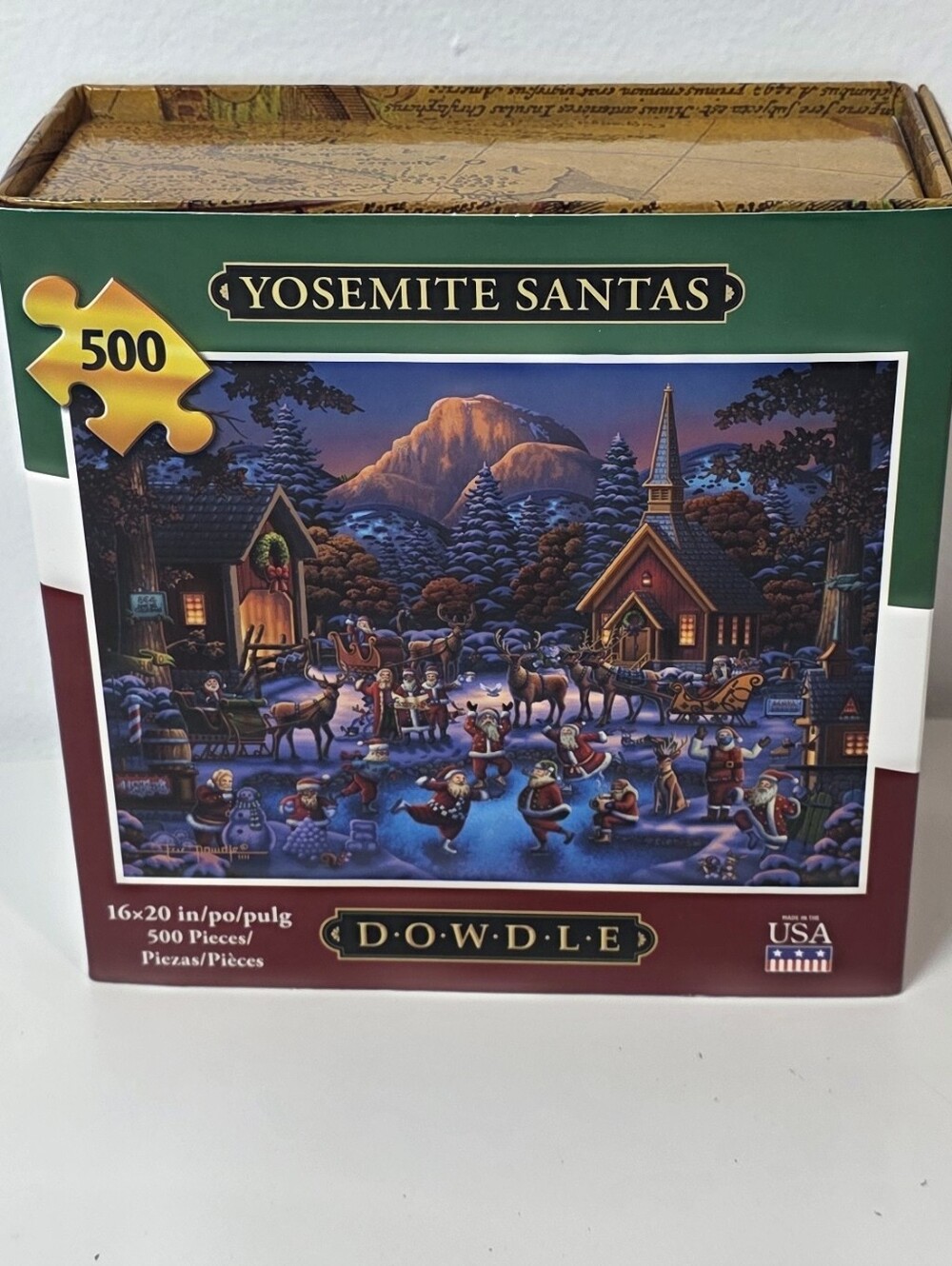 🎄 Yosemite Santas 500-piece jigsaw puzzle by Dowdle Folk Art New Sealed